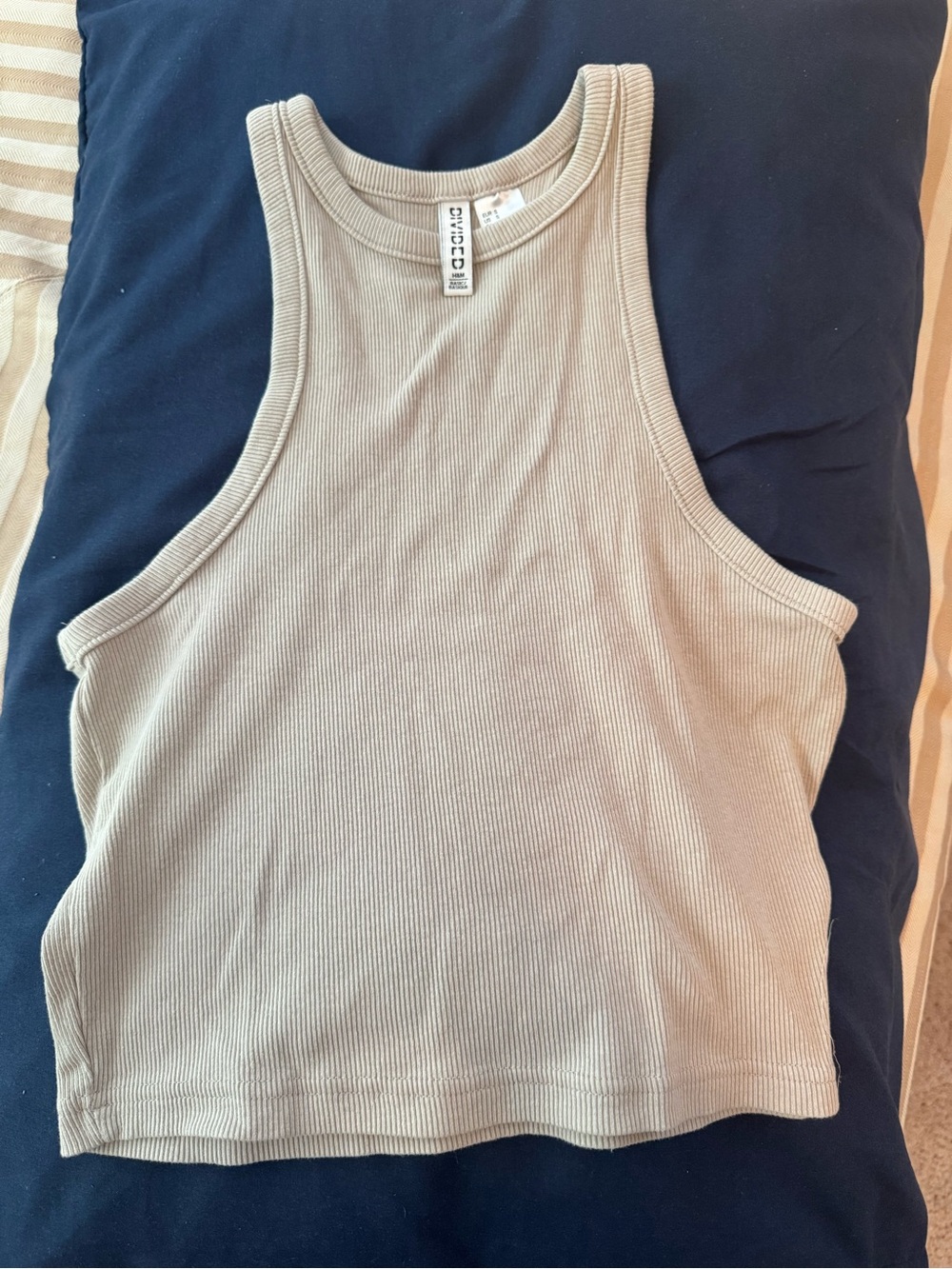 NWOT! H&M Ribbed Crop Tank Top in Light Beige